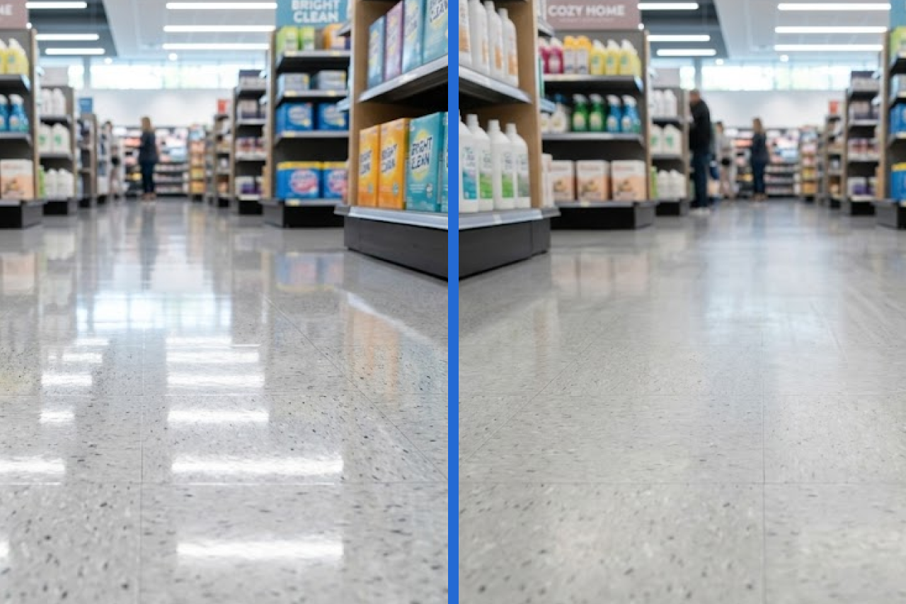 What is residue buildup on floors?