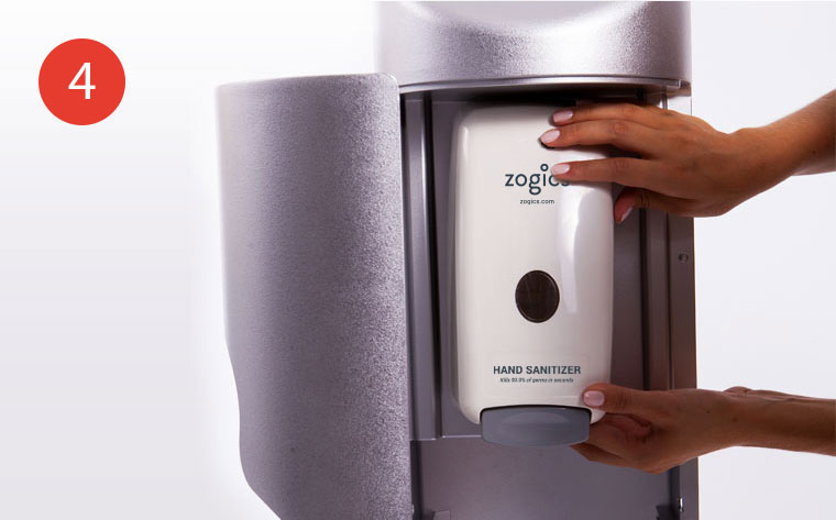 Place dispenser onto Cleaning Station