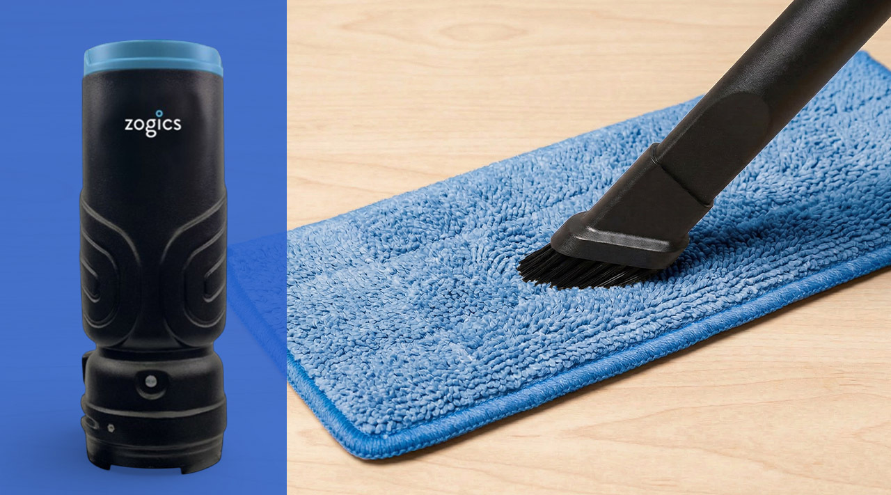 Use vacuum to extract embedded dust from mop