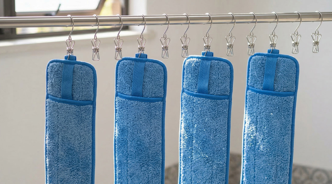Store Mop Heads Hanging After Washing