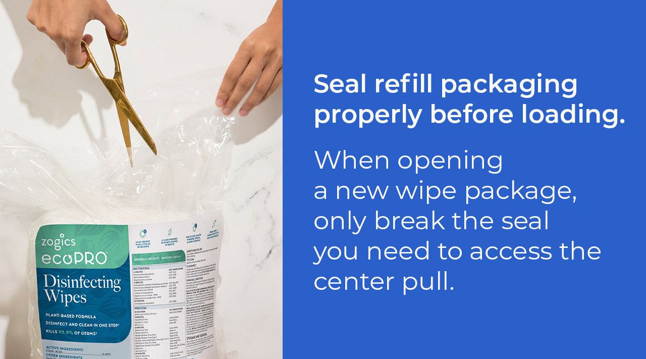 Refill Best Practices for Commercial Cleaning Wipes Zogics ecopro dispenser wipe refill