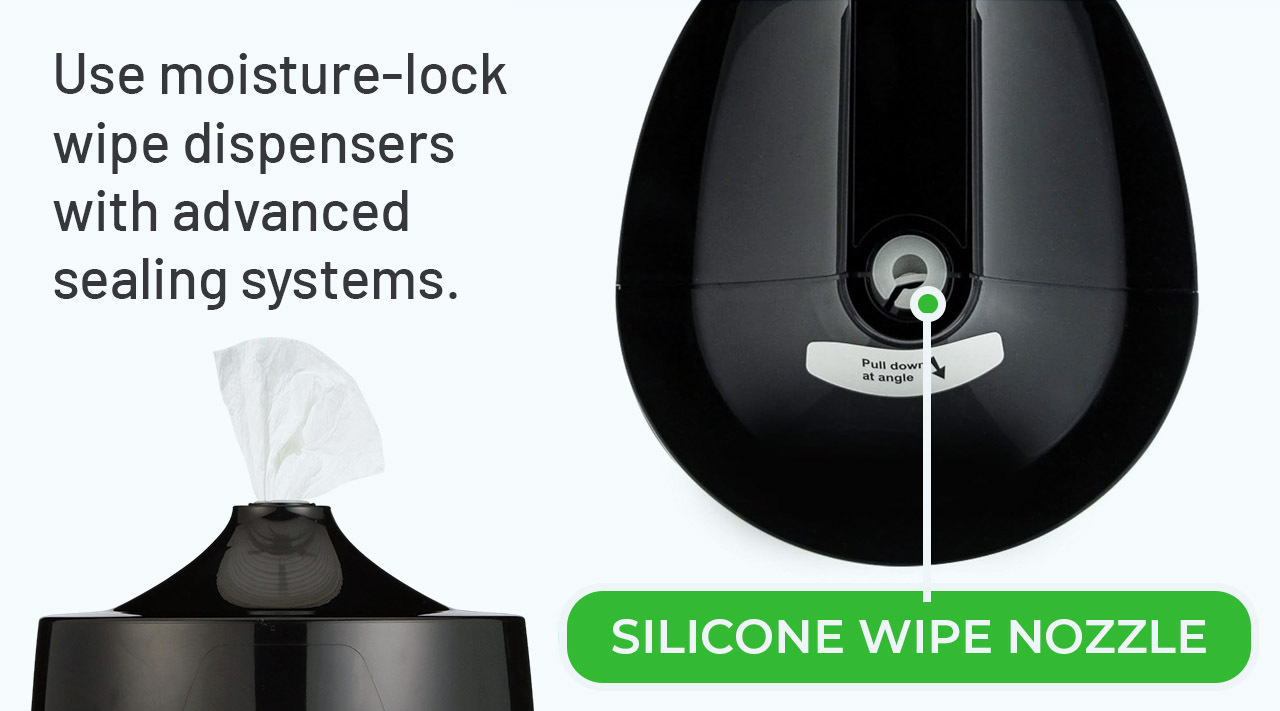 Best Dispensers to Prevent Wipe Dry-Out Zogics moisture lock wipe dispenser