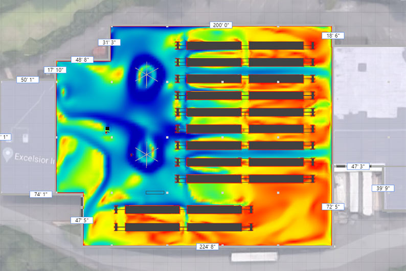 Top-Down Airflow Analysis in Zogics Warehouse